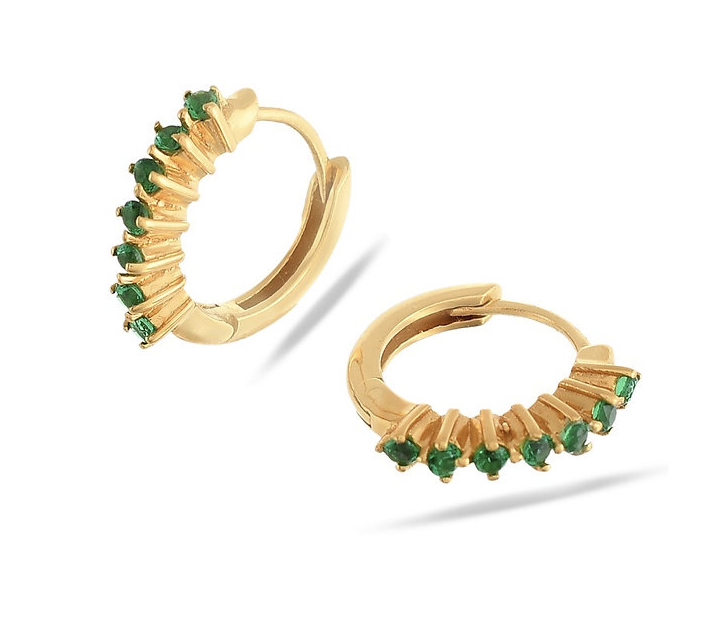 The Paige Emerald Huggies by Shyla Jewellery