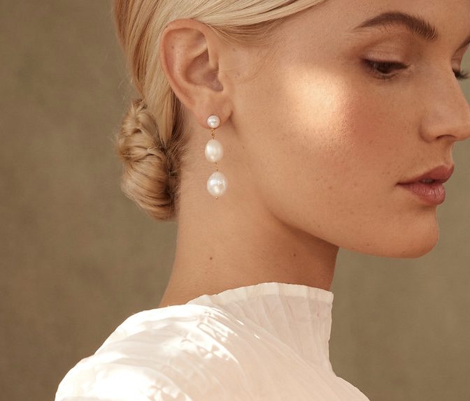 The Tilda Baroque Triple Drop Earrings by Shyla Jewellery