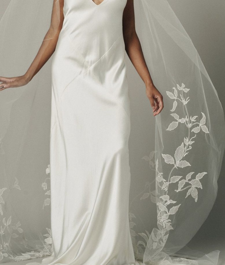 Terra Embroidered Cathedral Floral Veil By Ofrenda