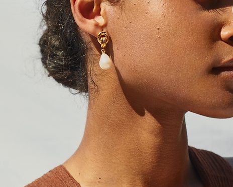 Chunky Knot Baroque Pearl Earrings by Shyla